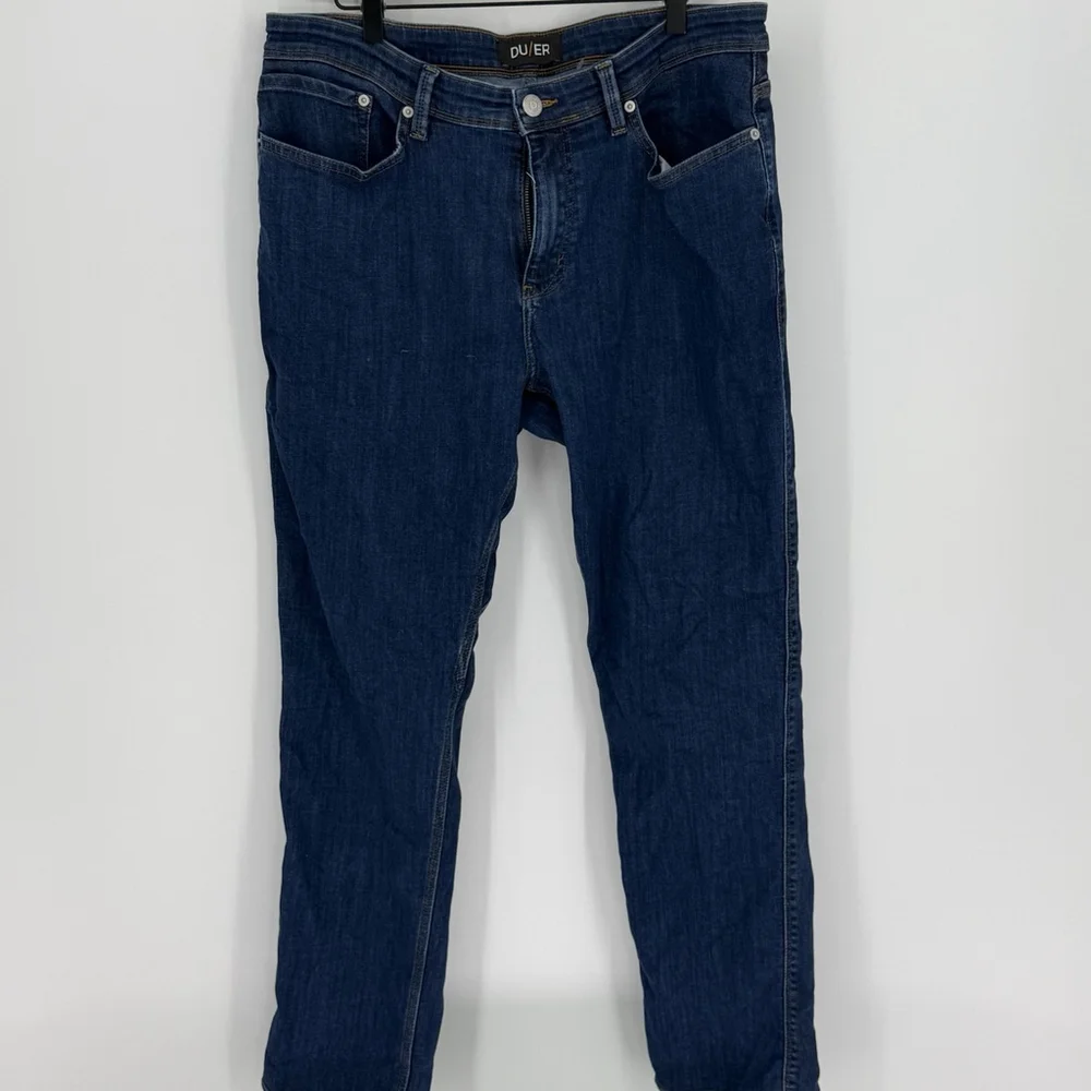 Duer Du/er Jeans Men size 36x32 Blue L2X Relaxed Taper denim Stretch performance